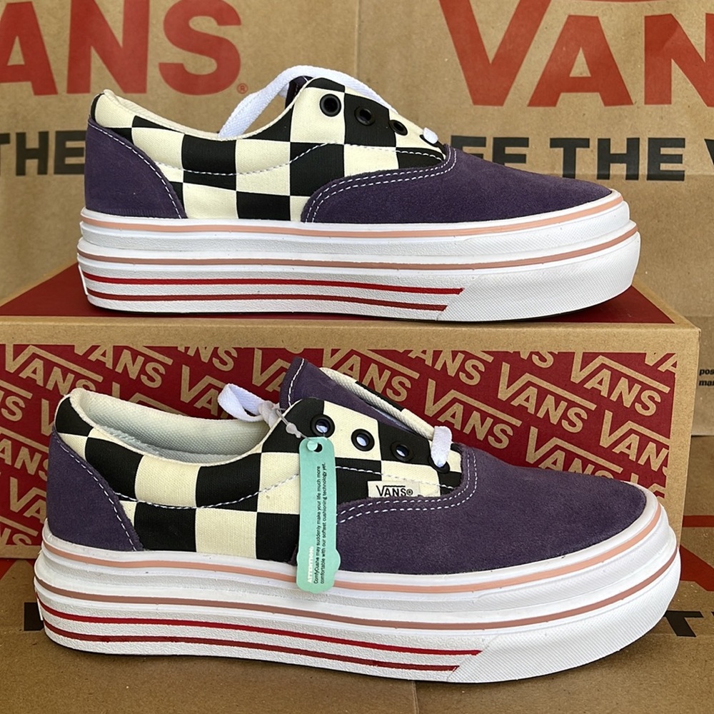 Vans COMFYCUSH ERA Suede/Canvas PurpleV/Classic White sneakers - platforms WMNS - Picture 1 of 16